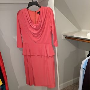 Peplum Melon-Colored Dress by Lemmie for Nina Leonard - Size M